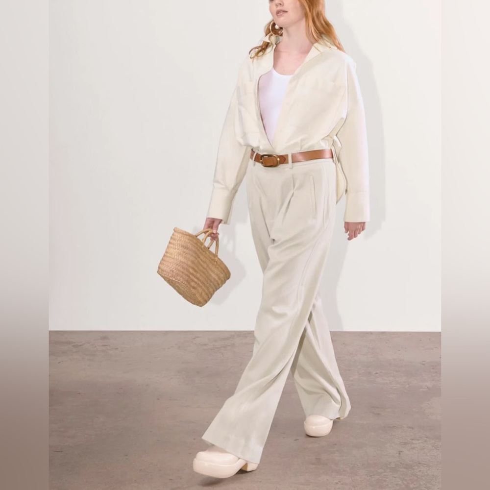 Draper pleated pants in butter smooth